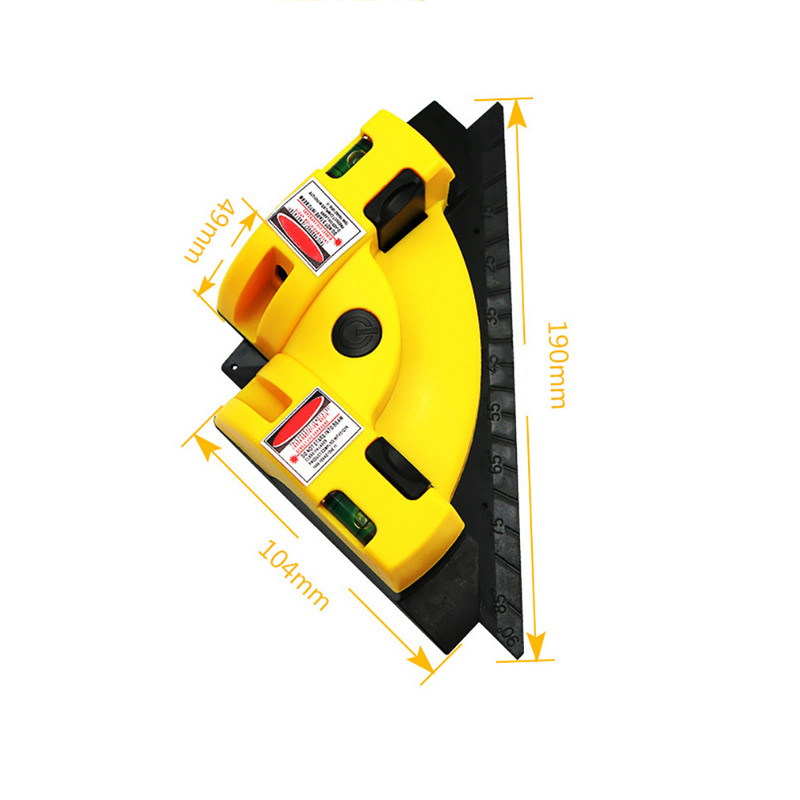 Nový vysoko presný pravouhlý štvorcový laserový vodováha 90° vertikálny laserový merací nástroj pre zemné práce, samonivelačný laserový vodováha 360