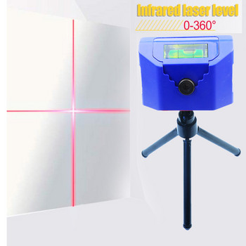 Нов инфрачервен лазерен нивомер 0-360 градуса Лазерен измервателен уред с кръстосана линия на ударна точка със скоба Лазерна лента с кръстосана линия