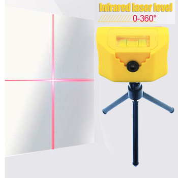 Нов инфрачервен лазерен нивомер 0-360 градуса Лазерен измервателен уред с кръстосана линия на ударна точка със скоба Лазерна лента с кръстосана линия