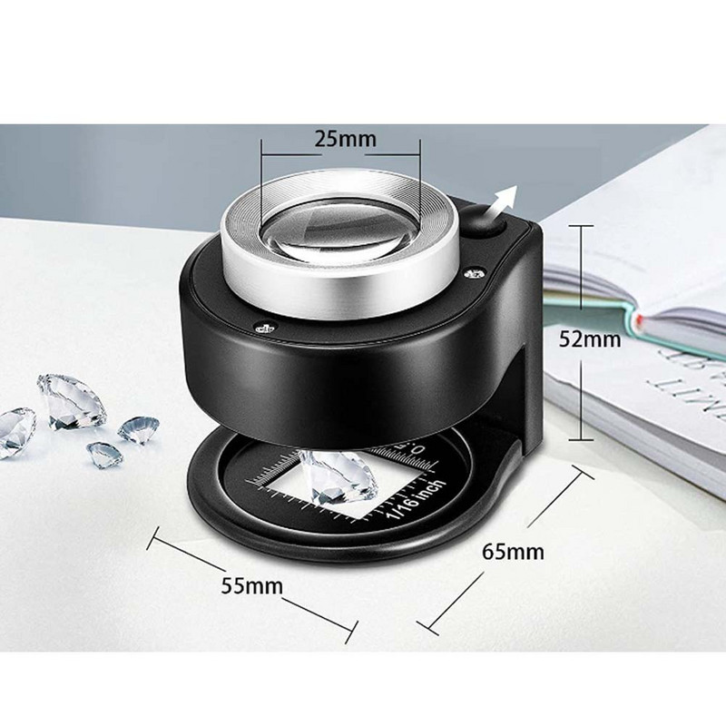 60x povećalo, USB punjivo staklo za povećalo, optička staklena lupa s lećama sa 6 LED UV svjetala za novčiće, nakit