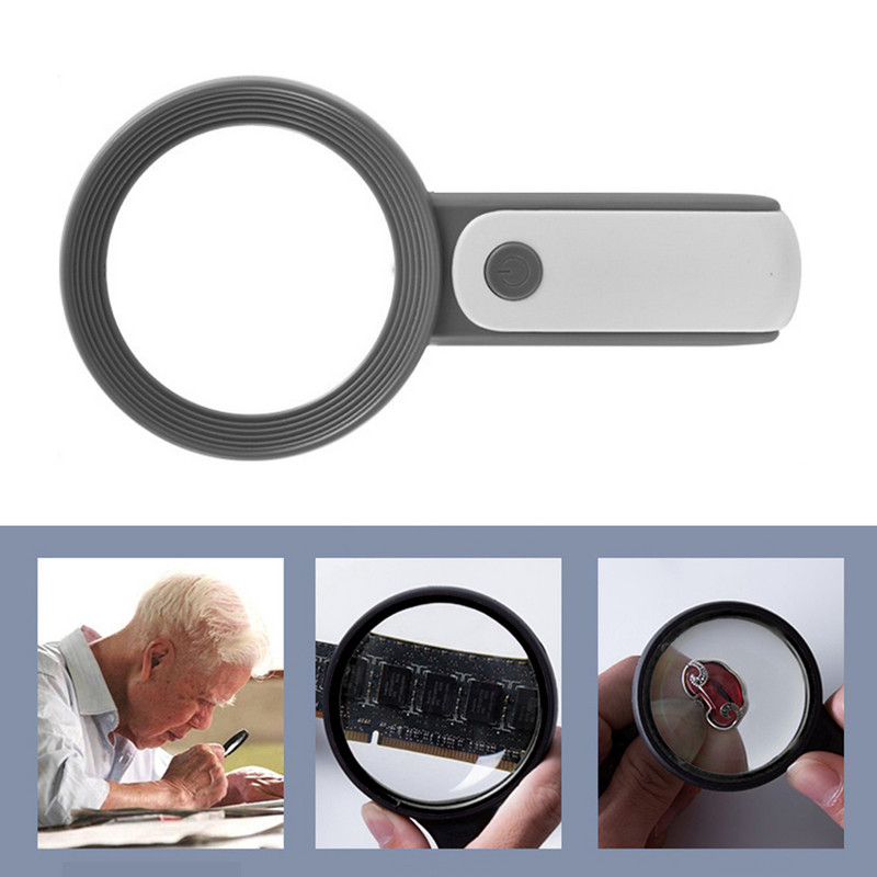 Lupă iluminată 30X Lupă mare de citire portabilă cu 18 LED-uri pentru repararea persoanelor în vârstă