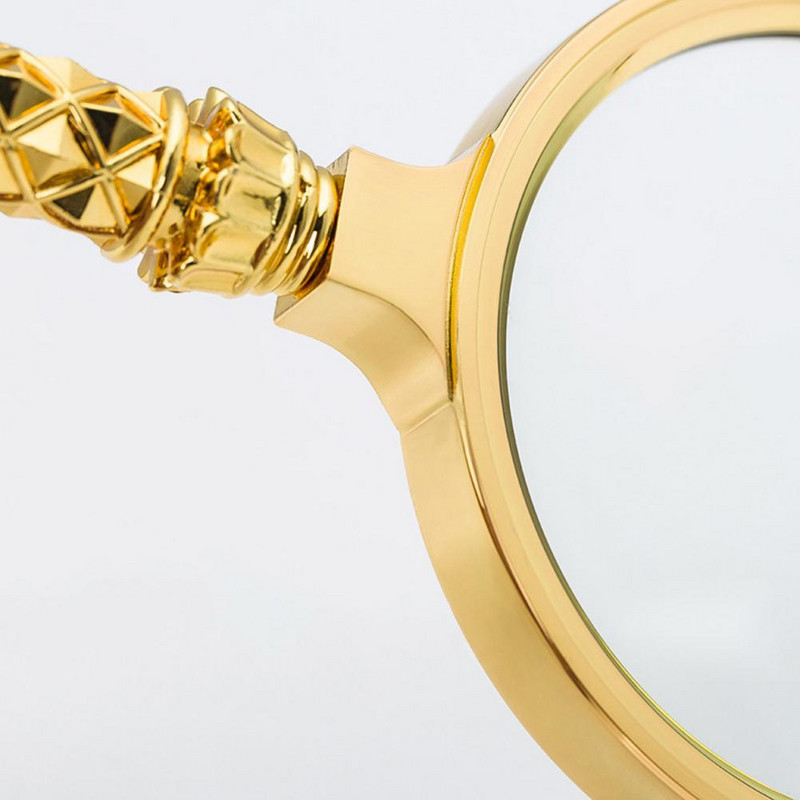 8-szoros hordozható üveg nagyító 60 mm virágos fogantyús nagyító kerek műanyag + üveglencse kulcstartóval arany olvasó nagyítóval