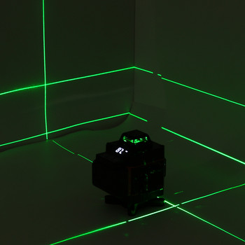 Επίπεδο λέιζερ 16 γραμμών Οθόνη LED με πράσινο φως 4D Αυτόματη αυτοεπιπεδούμενη 360° Περιστροφική μέτρηση Οριζόντια κατακόρυφο σταυρό τηλεχειριστήριο