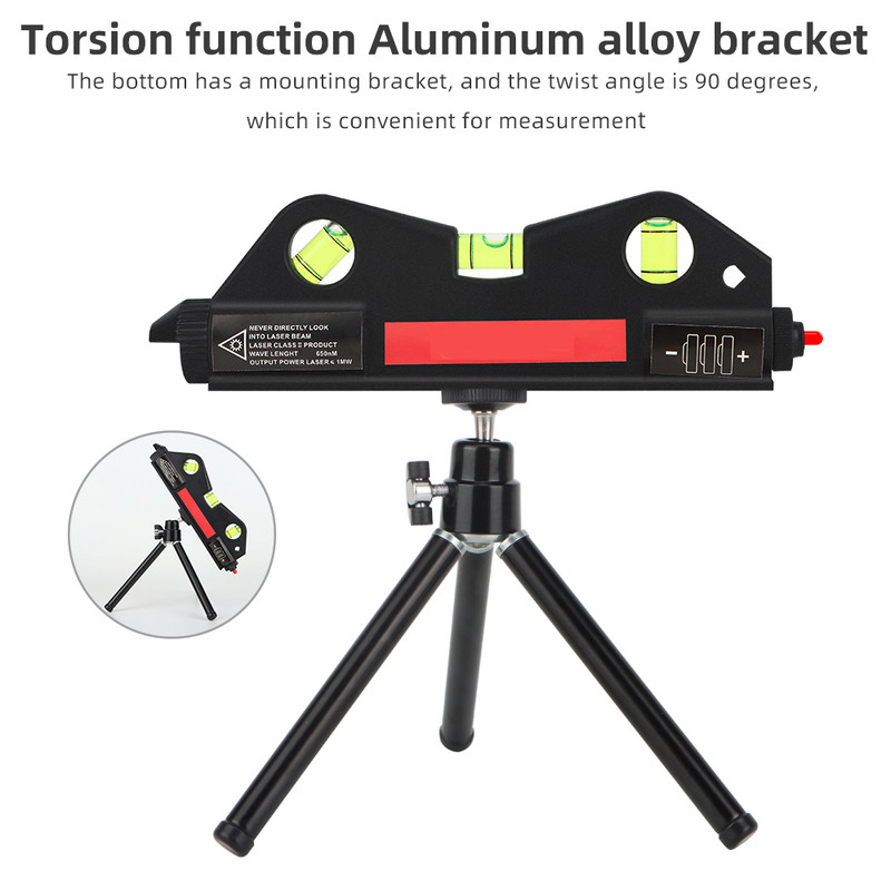 Laser cu nivel multifuncțional Vertical Orizontal 2 linii Riglă de nivel cu laser în infraroșu Aliniere bandă de măsurare Riglă de echilibru orizontal