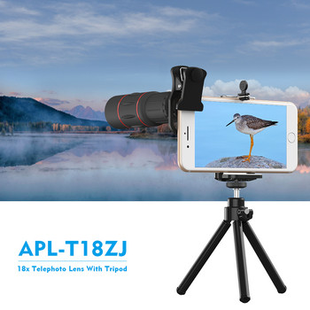 APEXEL Telescope Lens 18X Phone Zoom Monocular Mobile Telephoto with Tripod Phone Clip for All Smartphone Hunting Camping Tools