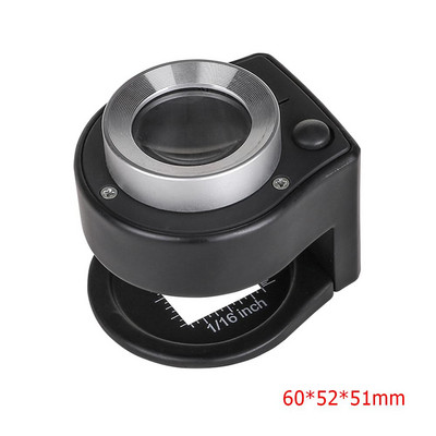 30X lentilă din sticlă optică 6LED Tester de lenjerie pliabil complet din metal Lupă Lupă Mărire lentilă din sticlă optică