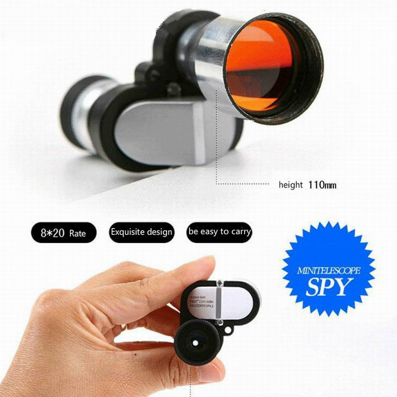 Single Pass Telescope 8 Times Spy Mini Portable HD Telescope High Outdoor Small Weak Light Night Vision