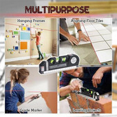 Colector de ghidaj de foraj 4 în 1, nivel laser, localizator cu laser pentru linie orizontală, cu domeniu de măsurare, instrumente de măsurare a benzii de măsurare verticală