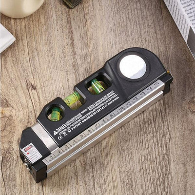 Colector de ghidaj de foraj 4 în 1, nivel laser, localizator cu laser pentru linie orizontală, cu domeniu de măsurare, instrumente de măsurare a benzii de măsurare verticală