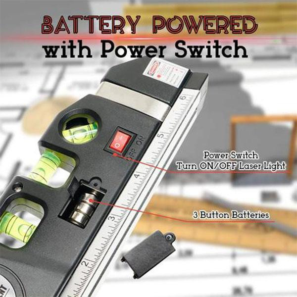 Colector de ghidaj de foraj 4 în 1, nivel laser, localizator cu laser pentru linie orizontală, cu domeniu de măsurare, instrumente de măsurare a benzii de măsurare verticală