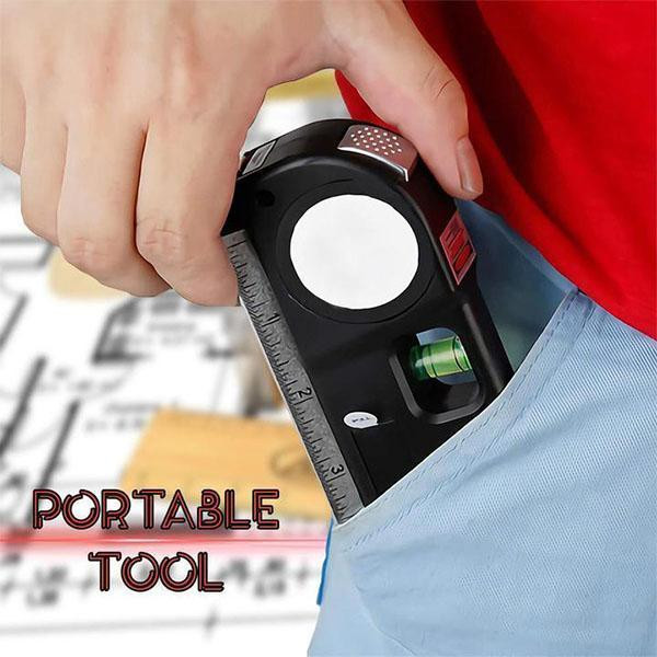 Colector de ghidaj de foraj 4 în 1, nivel laser, localizator cu laser pentru linie orizontală, cu domeniu de măsurare, instrumente de măsurare a benzii de măsurare verticală