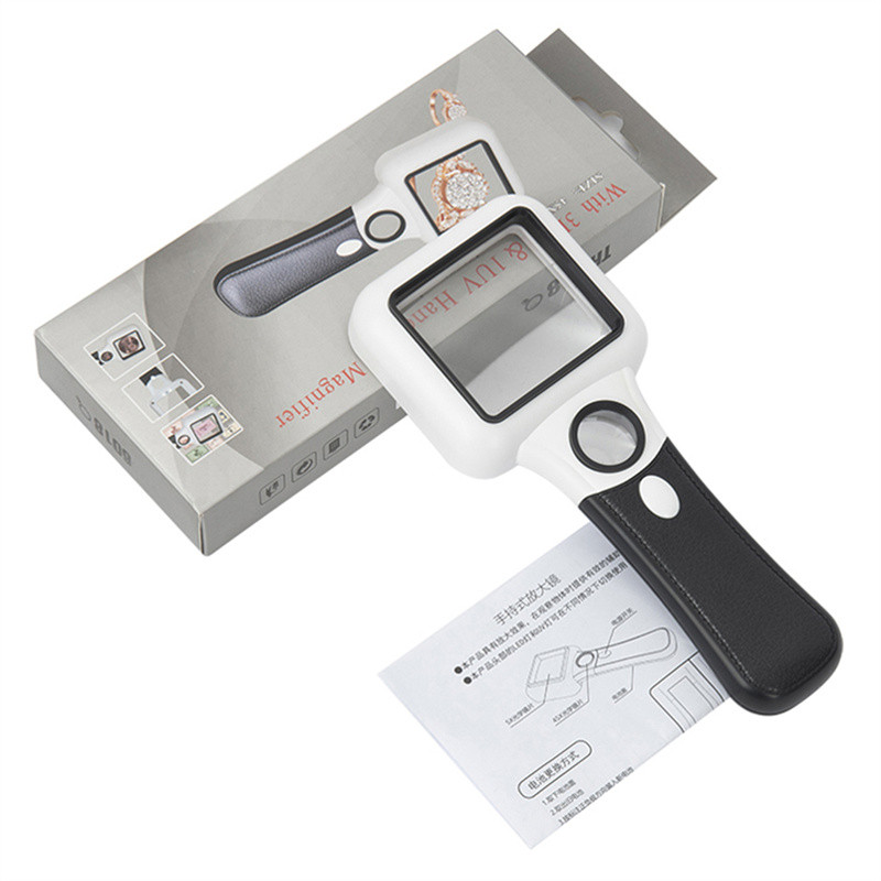 Lupa portabila 5x 45x iluminata cu 3 LED+lampa UV Lupa de citire Bijuterii Lupa inspectie bancnote