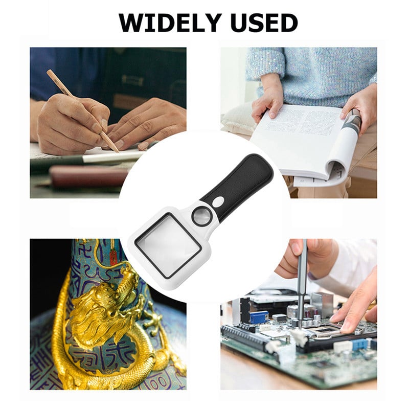 Lupa portabila 5x 45x iluminata cu 3 LED+lampa UV Lupa de citire Bijuterii Lupa inspectie bancnote