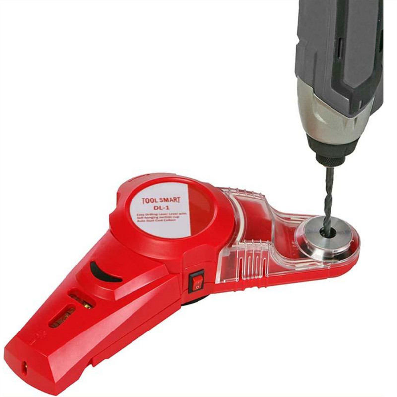 Mașină de găurit electrică 2 în 1, colector de praf cu acumulator, cu nivel laser infraroșu, instrument de măsurare multifuncțional pentru localizare a perforației DIY