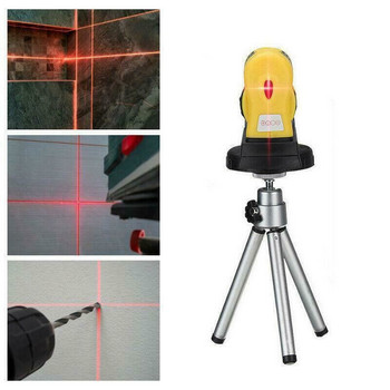 500NM 0-360 градуса четири в едно лазерен нивелир с фина настройка лазерен скрайбер жълт със скоба
