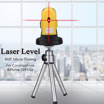 500NM 0-360 градуса четири в едно лазерен нивелир с фина настройка лазерен скрайбер жълт със скоба