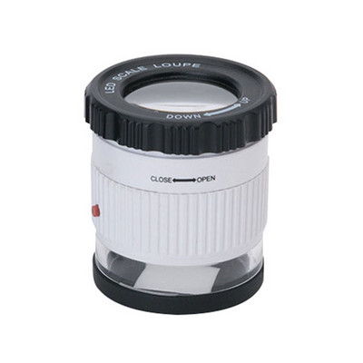 Lupa cu scară cilindrică 30X Lupă reglabilă din sticlă optică Lupă focală de bijuterii Lupă cu lumină UV LED Lupă