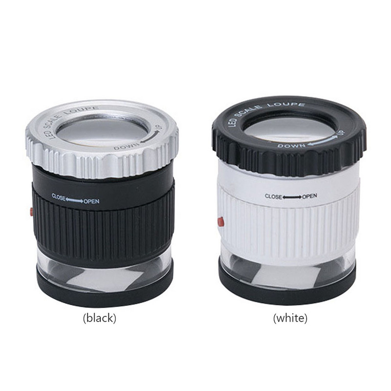 Lupa cu scară cilindrică 30X Lupă reglabilă din sticlă optică Lupă focală de bijuterii Lupă cu lumină UV LED Lupă