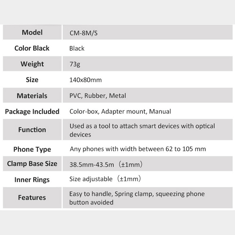 Teleskopo telefono stovas Patvarus nešiojamasis mikroskopo teleskopo laikiklio adapteris Universalus laikiklis tinka beveik visiems išmaniesiems telefonams
