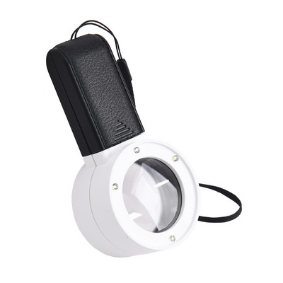 Lupă optică 30x cu lumini LED, diametru 80 mm, lupă de mână, iluminată din spate, pentru lectură lupa con luz led