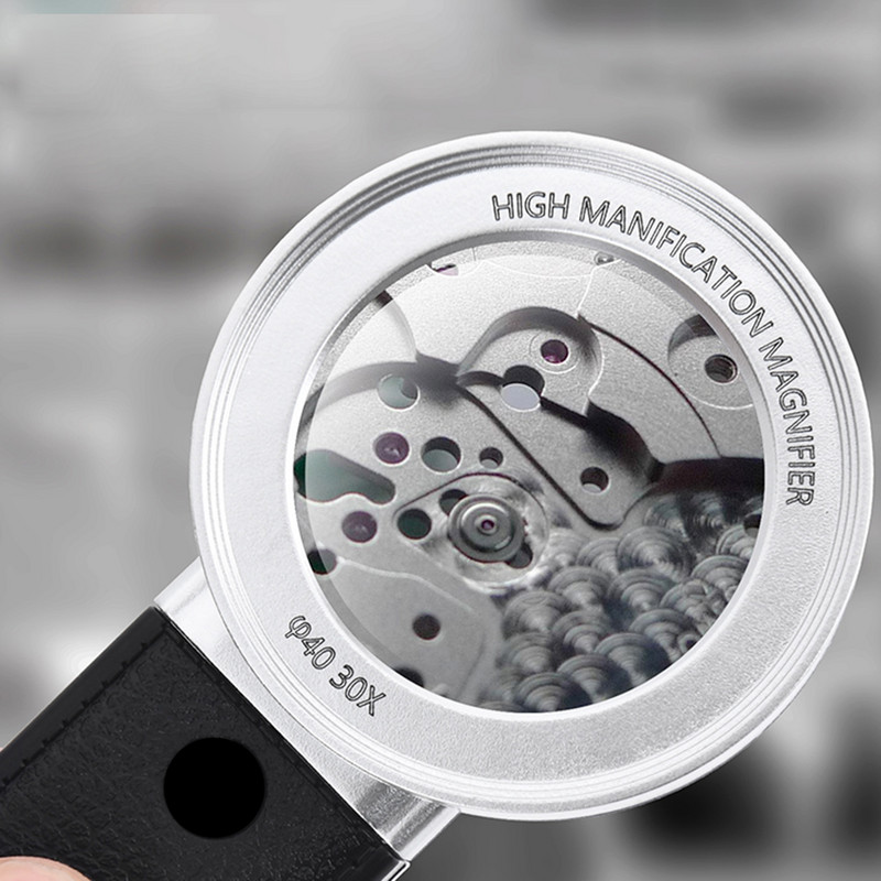 Optičko povećalo od 30x s LED svjetlima, promjer 80 mm, ručno povećalo s pozadinskim osvjetljenjem za čitanje lupa con luz led