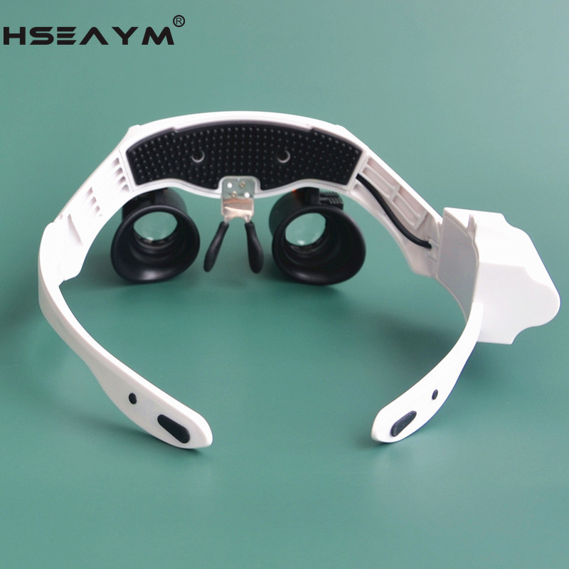 Viselési stílusú nagyító 2 LED-es, cserélhető meleg és hideg fényű lámpaernyővel, precíziós alkatrészek vizsgálatához órajavító nagyítóval