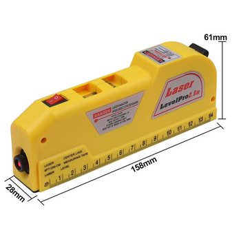 Laser Level Horizon Vertical Measure 8FT Aligner Standard and Metric Rulers Multipurpose Measure Level Level