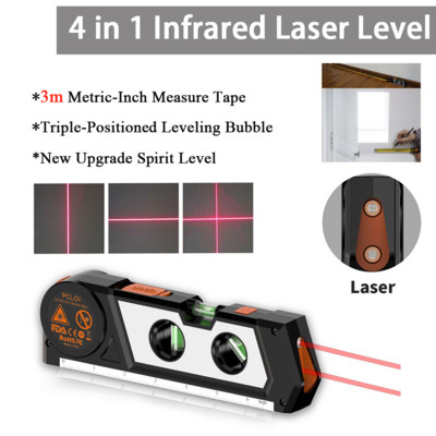 4 în 1 nivel laser infraroșu multifuncțional linie încrucișată orizont măsurare verticală instrumente instrumente de nivelare cu laser de înaltă precizie