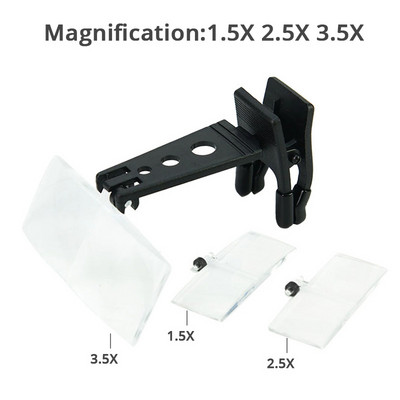 Palielināmās brilles Presbiopijas saspraude uz Paceļamām brillēm 2x Palielināmais Lupas lasīšanai Maza Druka Pastmarku Kolekcionēšanai