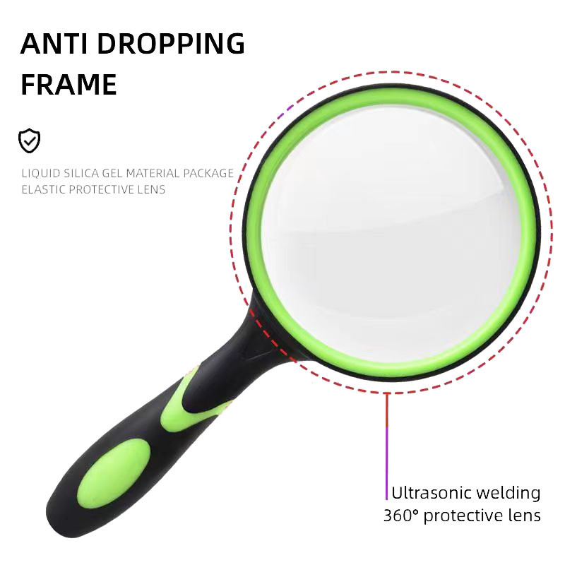 10 kartų didinamasis stiklas vaikams senjorams nešiojamas skaitymo didinamasis 50 mm didinamasis lęšis, skirtas skaityti mokslą Gamtos tyrinėjimams