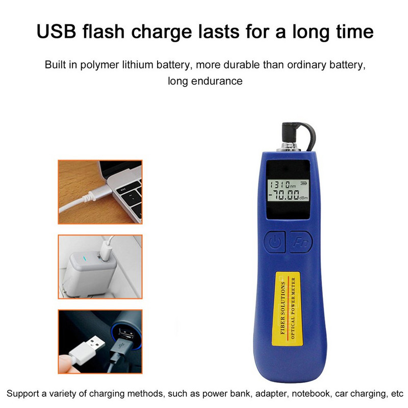 Universaalne port 6 standardsed lainepikkused 850/1300/1310/1490/1550/1625/1650nm optilise töökiiruse võimsusmõõturi tester 2,5 mm FC/SC/ST