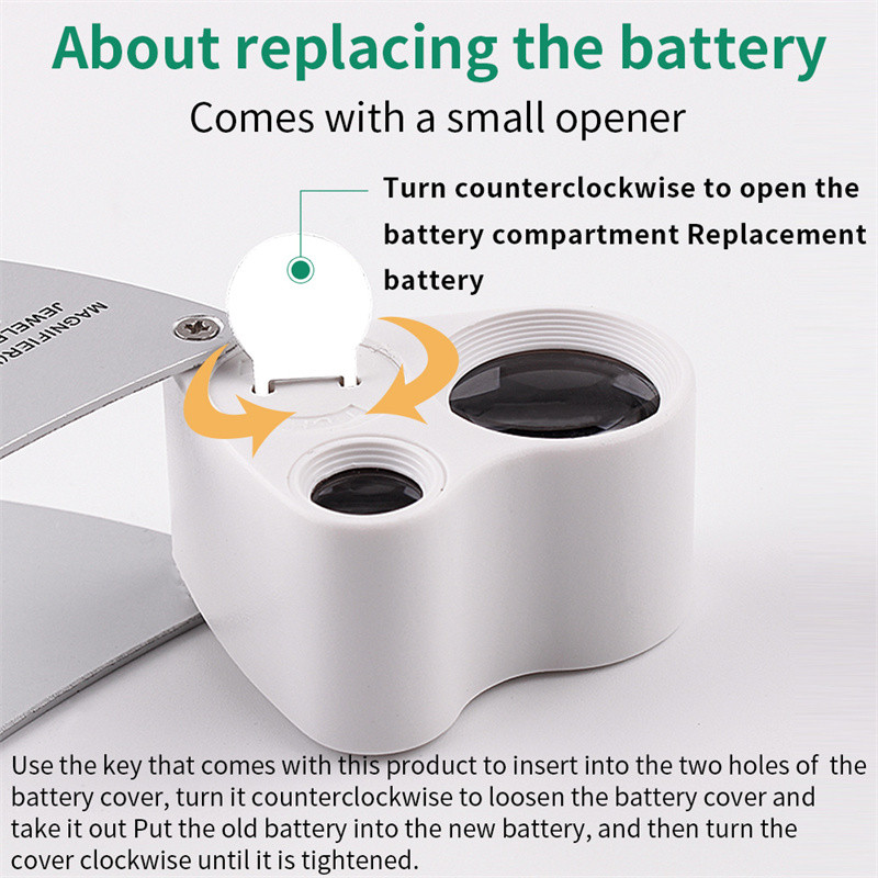 Zseb 30X 60X összecsukható nagyítóval megvilágított nagyító LED fénnyel Hordozható ékszer nagyító ékszerész mini mikroszkóp Lupa