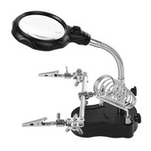 3,5X 12X-es nagyítós lencse LED-fénnyel segédkapcsos nagyítóval állítható nagyító kézi forrasztópáka javítószerszámok