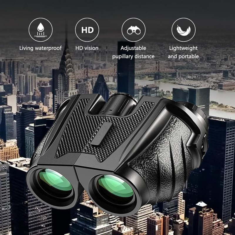 Binoclu compact 12 x 25 Telescop portabil non-infraroșu de înaltă putere, lumină scăzută, vedere nocturnă, în aer liber