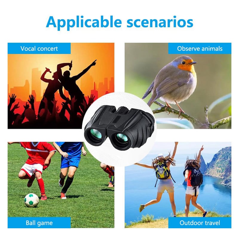 Binoclu compact 12 x 25 Telescop portabil non-infraroșu de înaltă putere, lumină scăzută, vedere nocturnă, în aer liber