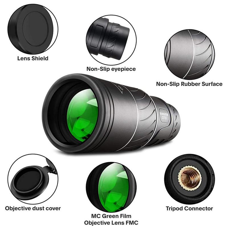 40x60 monokulārais teleskops HD optika BAK4 nakts redzamības monokulārais pārnēsājams lieljaudas teleskops medībām putnu vērošanai