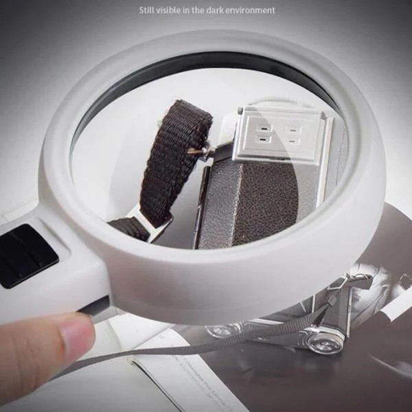 30X apšviestas didinamasis stiklas, rankinis didinamasis stiklas su 12 LED lempučių, optinio lęšio apšviestas didintuvas, skirtas senjorams skaitymo taisymui