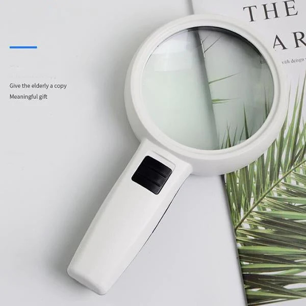 30X apšviestas didinamasis stiklas, rankinis didinamasis stiklas su 12 LED lempučių, optinio lęšio apšviestas didintuvas, skirtas senjorams skaitymo taisymui