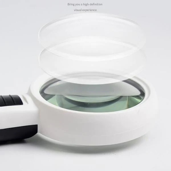 30X apšviestas didinamasis stiklas, rankinis didinamasis stiklas su 12 LED lempučių, optinio lęšio apšviestas didintuvas, skirtas senjorams skaitymo taisymui