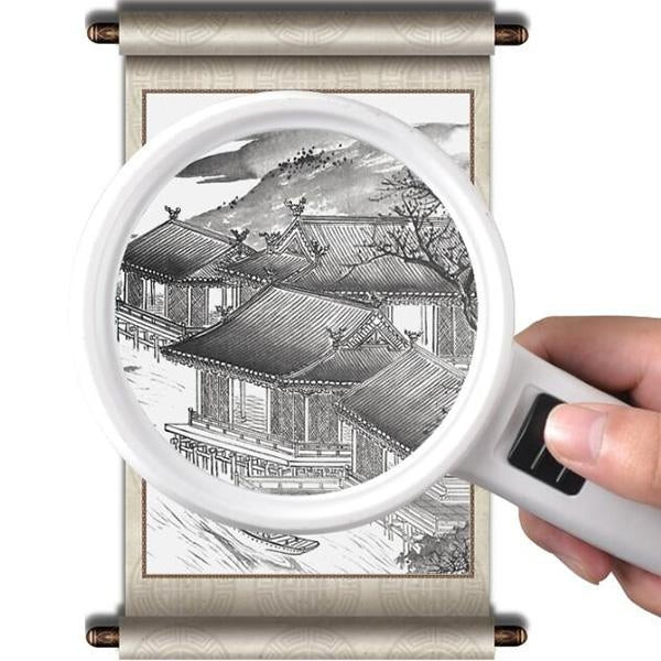 30X apšviestas didinamasis stiklas, rankinis didinamasis stiklas su 12 LED lempučių, optinio lęšio apšviestas didintuvas, skirtas senjorams skaitymo taisymui