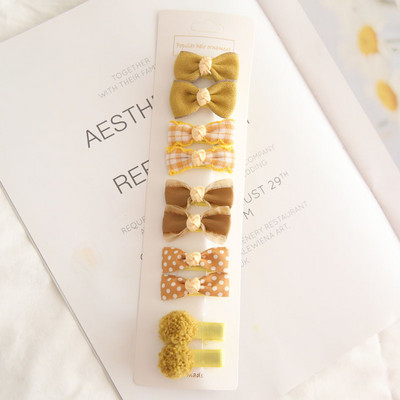 10/5 db Bowknot Baby Girl Hajtűk Aranyos virágos kockás Pöttyös Gyerek Hajcsat Baba Hajtű Gyerek Barrettes Baba Haj kiegészítők