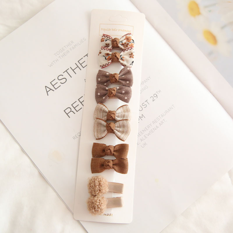 10/5 db Bowknot Baby Girl Hajtűk Aranyos virágos kockás Pöttyös Gyerek Hajcsat Baba Hajtű Gyerek Barrettes Baba Haj kiegészítők