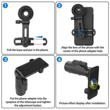 НОВО-Универсална стойка за адаптер за мобилен телефон за зрителна тръба, бинокъл, монокъл, подходящ за почти всички марки смартфони