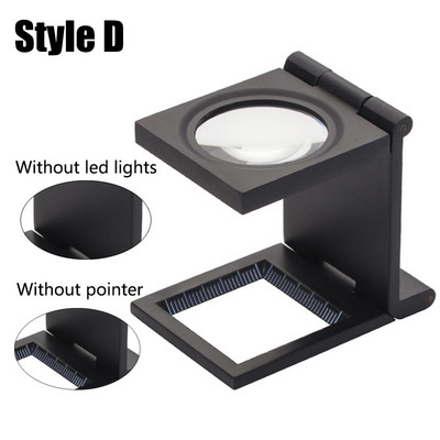 Kokkupandavad ehted käeshoitav suurendusklaas 10X 2 LED taskuga kaasaskantavad mini optilised läätsed tsingisulamist suurendusklaasi laos