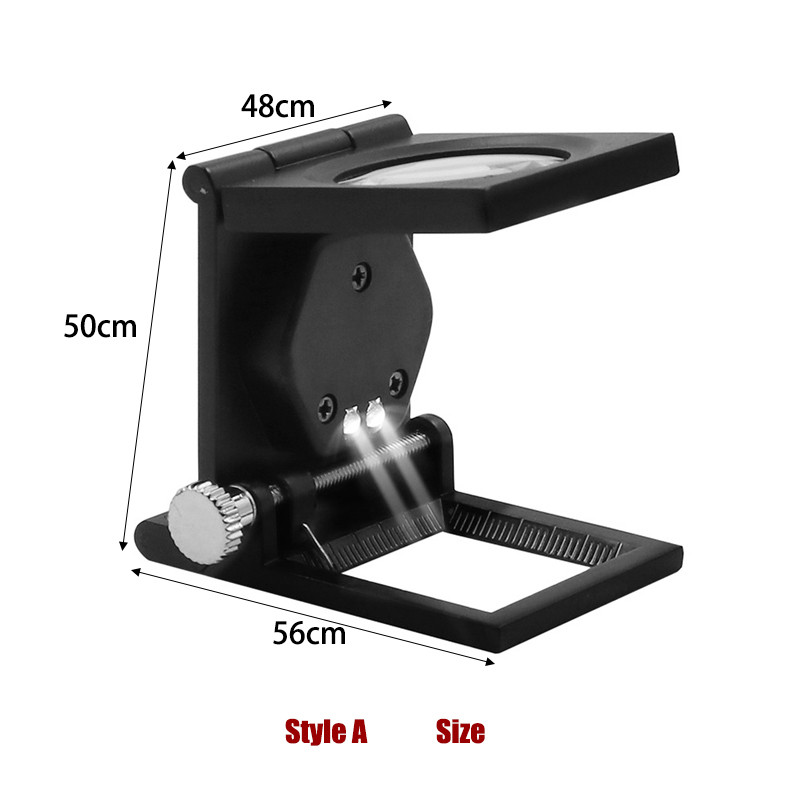 Kokkupandavad ehted käeshoitav suurendusklaas 10X 2 LED taskuga kaasaskantavad mini optilised läätsed tsingisulamist suurendusklaasi laos