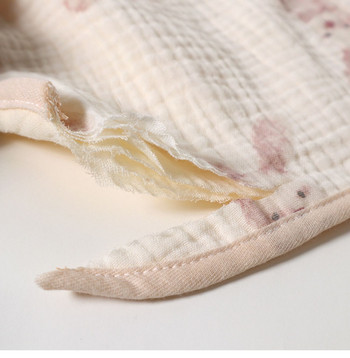 2 τμχ Βαμβακερό ύφασμα Baby έξι στρώσεων σε σχήμα U Σαλιάρα φαγητού με αξιολάτρευτα σχέδια κατά του εμετού