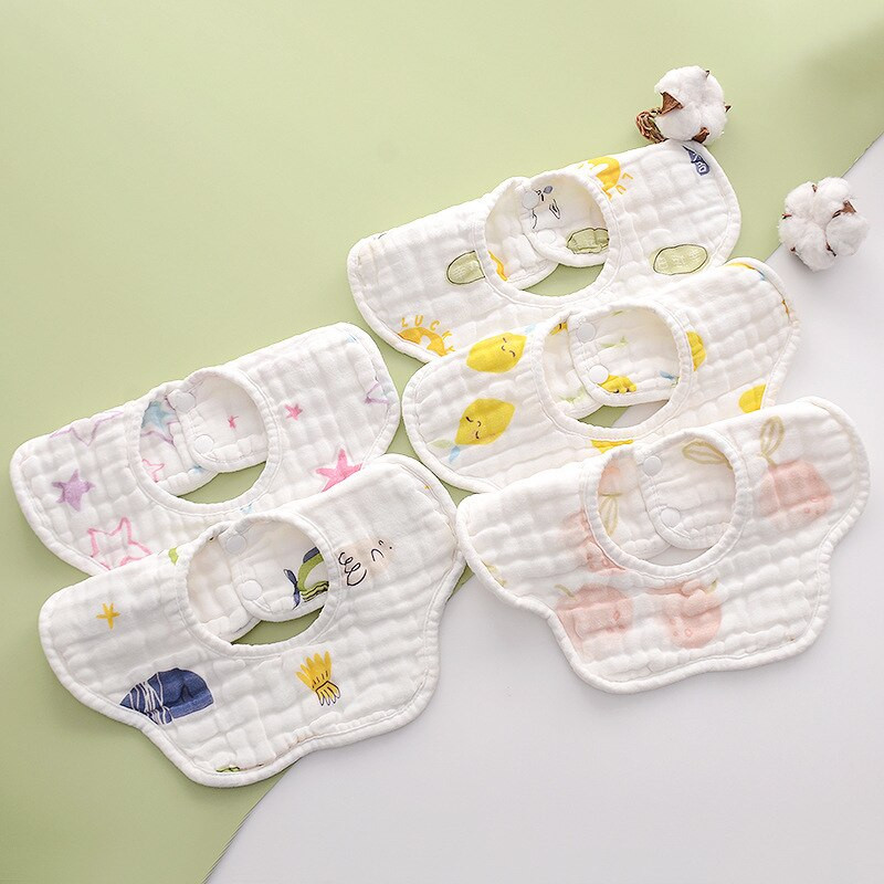 2 bucăți baveți copii culoare aleatorie petale cu opt straturi prosop din bumbac cu saliva imprimat