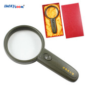 Lupă 5X verde armată cu lumini LED Lupă iluminată portabilă Observație de citire Caracter chinezesc Cadou Lupe