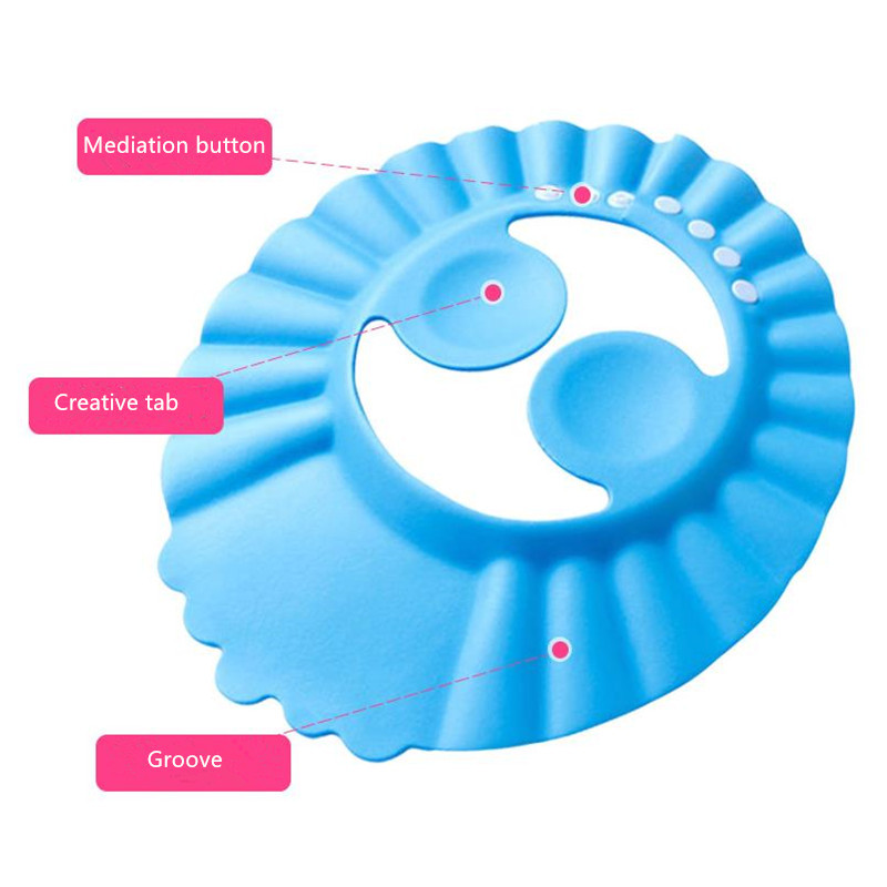 Regulējama mazuļu peldcepure vannas šampūns acu aizsardzībai, galvas dušas ūdens pārklājums mazuļu kopšanai, mazgājams matu dušas vāciņš bērniem no 0 līdz 6 gadiem