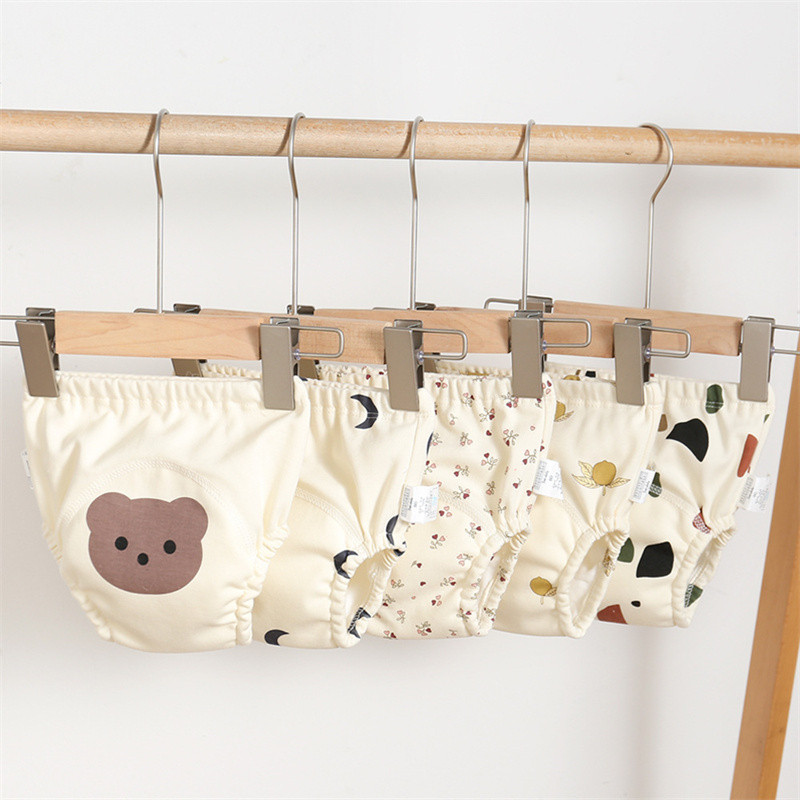Armsad beebi veekindlad korduvkasutatavad treeningpüksid Puuvillane beebi mähe väikelaste lühikesed püksid mähkmed aluspüksid mähkmepesu riie uus